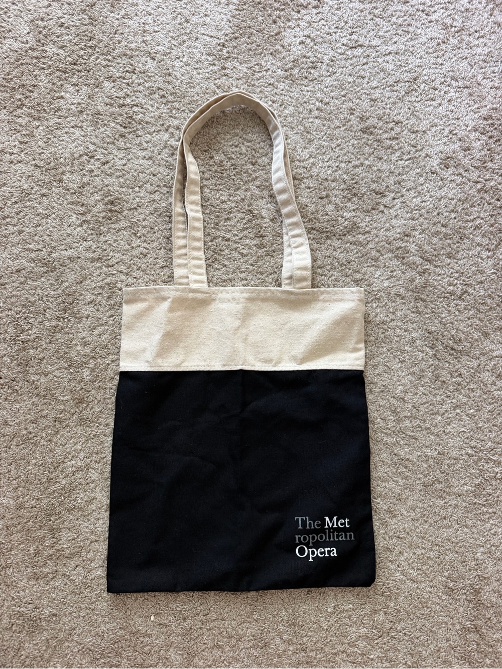 The Metropolitan Opera Black and Cream Canvas Tote